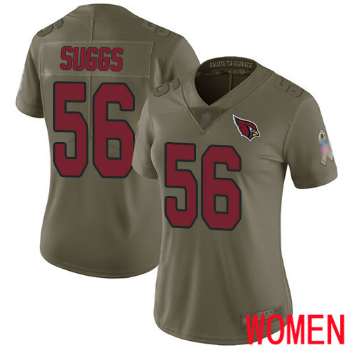 Arizona Cardinals Limited Olive Women Terrell Suggs Jersey NFL Football #56 2017 Salute to Service